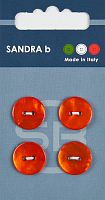 Пуговицы Sandra 4 шт на блистере оранжевый CARD044