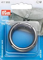 Кольца для сумок диаметр 35 мм сплав цинка оружейного металла 2 шт в упаковке Prym 417893