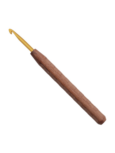 Фото крючок для вязания №5 16 см addinature walnut gold с ручкой из грецкого ореха 588-2/5-16 дешево