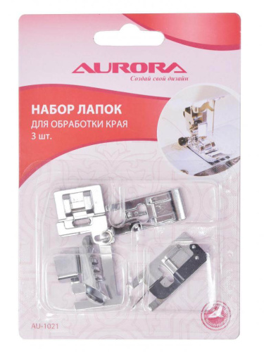 Фото набор лапок для швейных машин для обработки края 3 шт aurora au-1021 на сайте ArtPins.ru