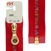 Молния металл звено RIO разноцветное слайдер Kta разъёмная 1 замок 6 мм.80 см цвет 2407,красный