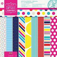 Набор двухсторонней бумаги для скрапбукинга Spots & Stripes Brights Docrafts PMA160204