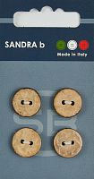 Пуговицы Sandra 4 шт на блистере натуральный CARD231