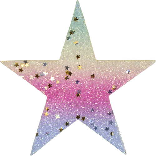 Фото термоаппликация звезда с разноцветными блёстками большая  hkm 42997 на сайте ArtPins.ru