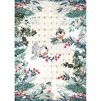 Бумага рисовая Романтическое Рождество - Птицы  STAMPERIA DFSA4634