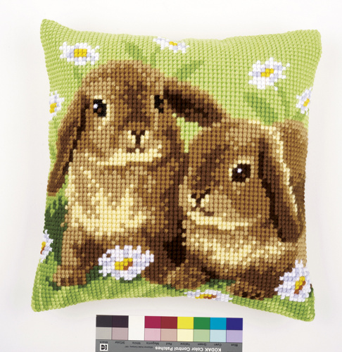 Набор для вышивания подушки Два кролика VERVACO PN-0162709 смотреть фото