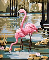 Канва жесткая с рисунком Фламинго - 14.870