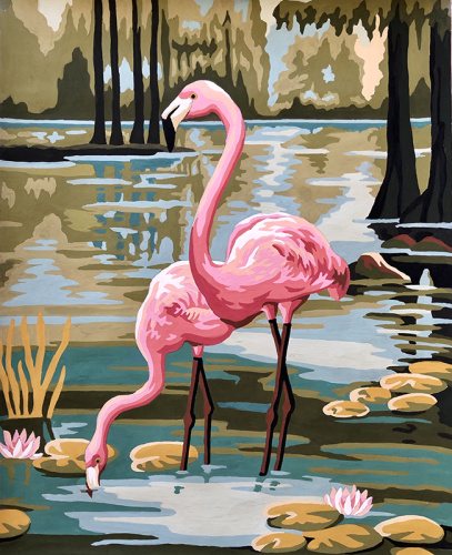 Канва жесткая с рисунком Фламинго - 14.870 смотреть фото