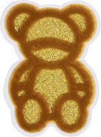 Термоаппликация Медведь с золотыми блёстками  HKM 43196