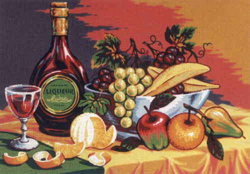 Канва жесткая с рисунком Натюрморт десерт с фруктами SOULOS D.511 смотреть фото