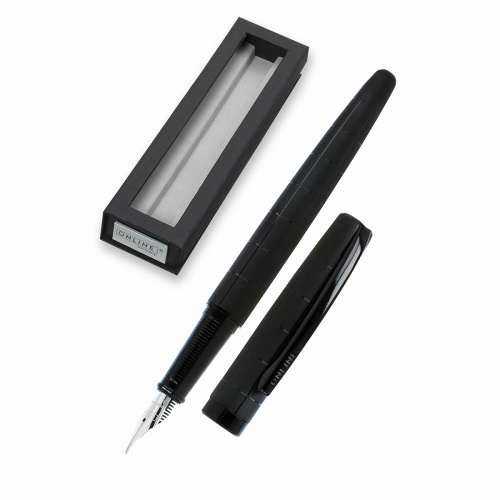 Купить ручка перьевая eleganza с синим картриджем размер пера m 0.7 мм цвет корпуса черный  online 34564 фото