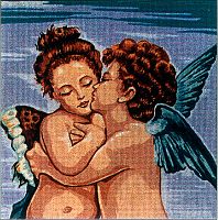 Канва жесткая с рисунком Ангельский поцелуй