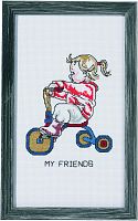 Набор для вышивания Девочка на трёхколесном велосипеде Permin 92-1184