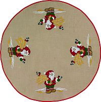 Набор для вышивания коврика под ёлку Санта с птичками