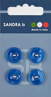 Пуговицы Sandra 4 шт на блистере королевский синий CARD120