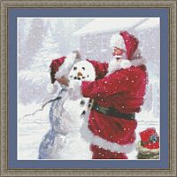 Набор для вышивания Санта и снеговик KUSTOM KRAFTS 97697