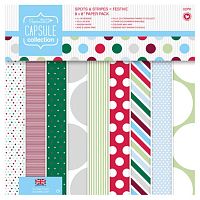 Набор бумаги для скрапбукинга Spots & Stripes Festive - PMA160210