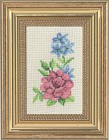 Набор для вышивания Роза и голубые цветы  Permin 13-1136