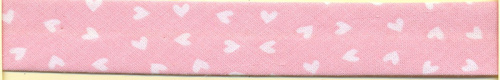 Фото косая бейка декоративная сердечки 18 мм цвет розовый matsa 3313/18/1 на сайте ArtPins.ru