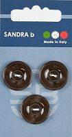Пуговицы Sandra 3 шт на блистере темно-коричневый CARD091