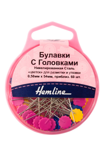 Фото булавки с плоскими головками цветок в контейнере на сайте ArtPins.ru