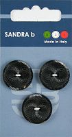 Пуговицы Sandra 3 шт на блистере черный CARD146