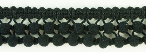 Фото тесьма с помпонами двурядная черная cmm sew & craft 6000/2/99 на сайте ArtPins.ru