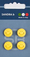 Пуговицы Sandra 4 шт на блистере желтый CARD136
