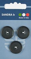 Пуговицы Sandra 3 шт на блистере темно-серый CARD180