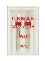 Иглы двойные стандарт №80/2.0 2 шт. Organ 130/705.80/2,0.2.H