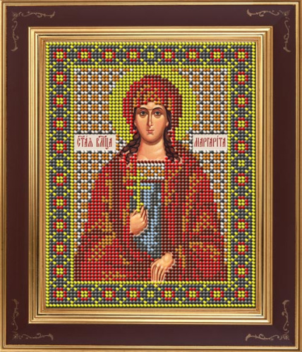 Икона Святая великомученица Маргарита набор для вышивания бисером Galla Collection М274 смотреть фото