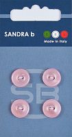 Пуговицы Sandra 4 шт на блистере розовый CARD047