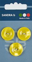 Пуговицы Sandra 3 шт на блистере желтый CARD041