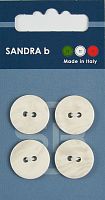 Пуговицы Sandra 4 шт на блистере белый CARD011