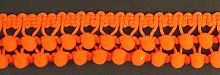 Тесьма с помпонами двурядная темно-оранжевая CMM sew & craft 6000/2/36