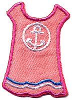 Термоаппликация HKM Розовое платье с якорем