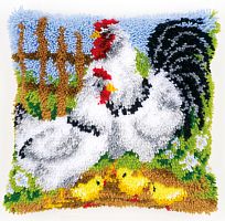 Набор для вышивания подушки Куриное семейство на ферме VERVACO PN-0148984
